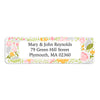Pink, Yellow & Green Floral Border Return Address Label