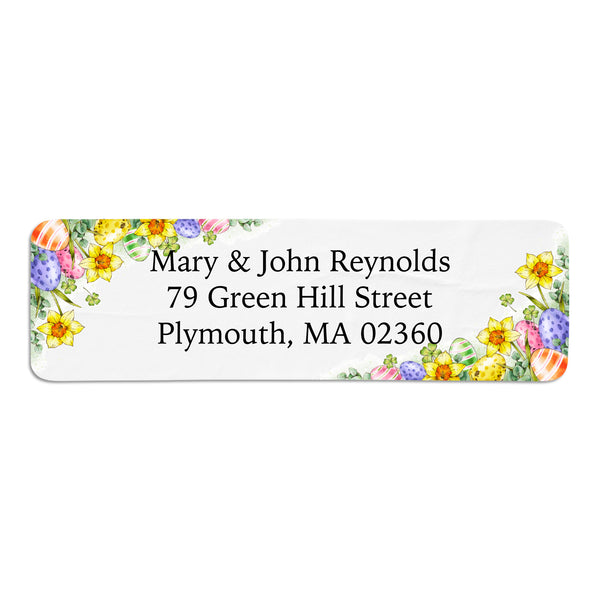 Sunflower Easter Egg Floral Border Return Address Label