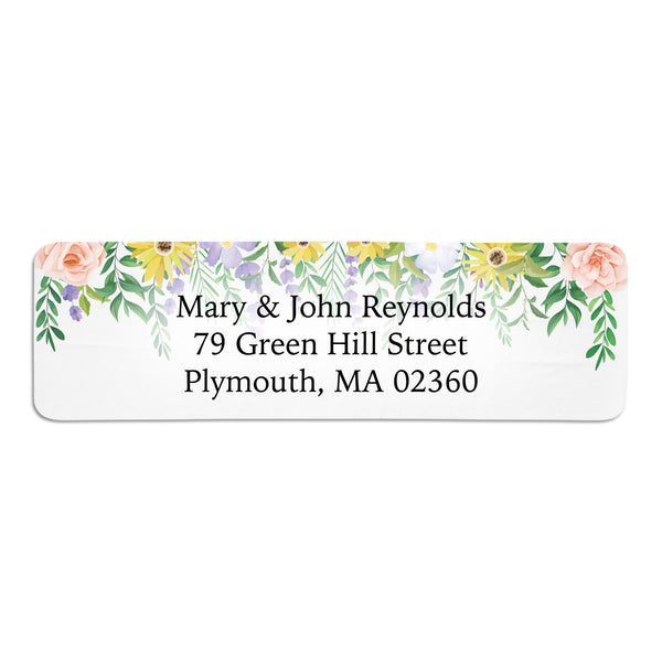 Floral Rain Return Address Label