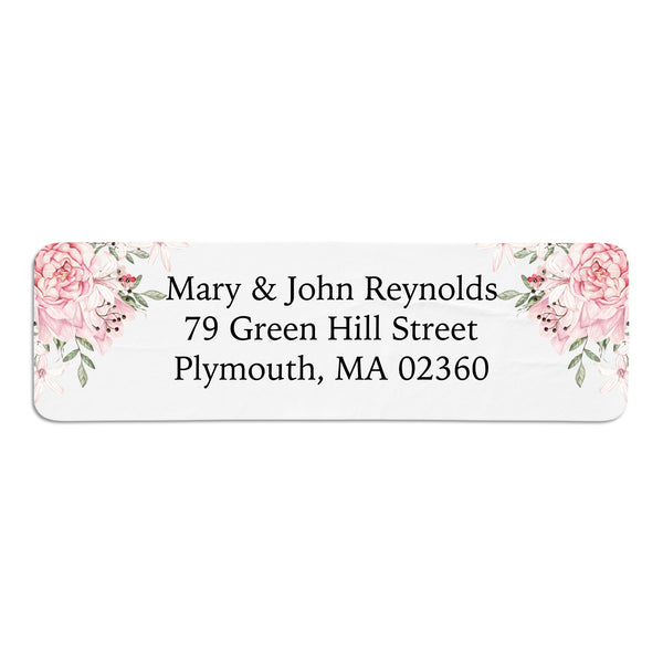 Pink Floral Return Address Label