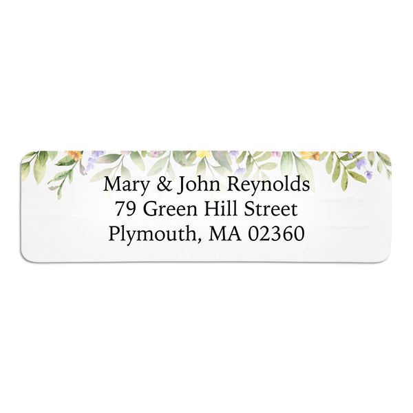 Draping Floral Return Address Label