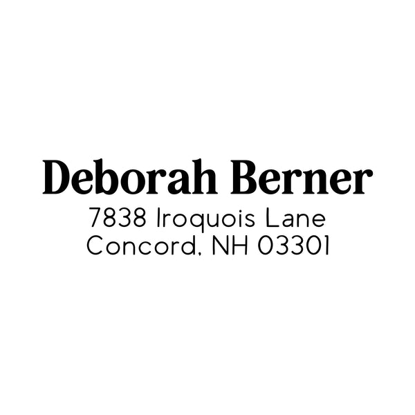 Bold Serif Return Address Stamp - Self-Inking - Modern & Minimal (Deborah Berner Design)