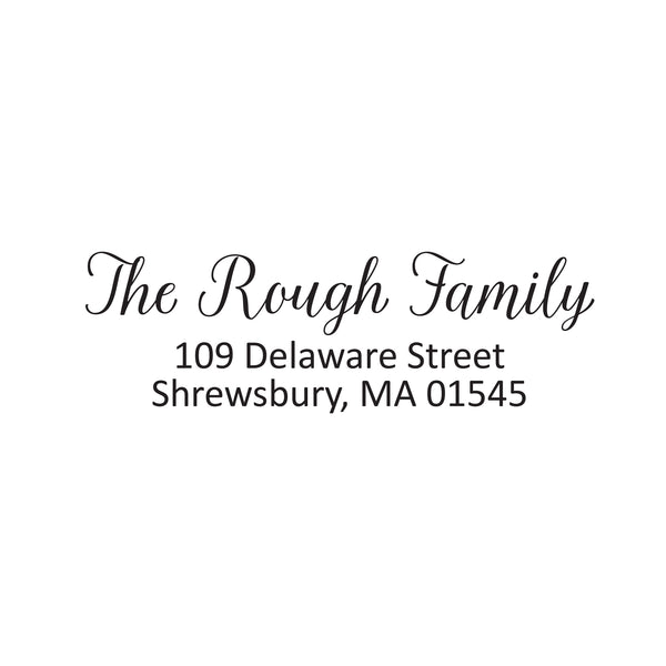 Script Return Address Stamp - Self-Inking - Handwritten & Script (Rough Family Design)