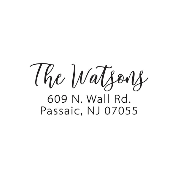 Script Return Address Stamp - Self-Inking - Handwritten & Script (The Watsons Design)