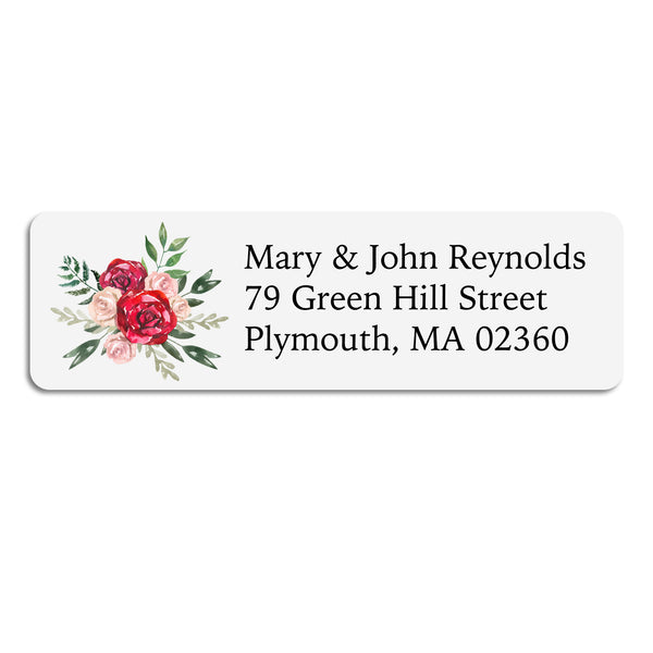Red Roses Return Address Label