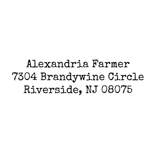Typewriter Return Address Stamp - Self-Inking - Modern & Minimal (Alexandria Farmer Design)