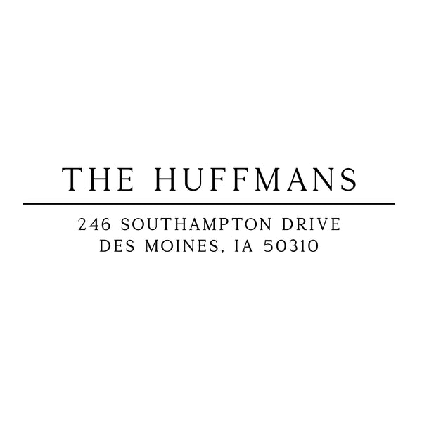 Professional Lined Return Address Stamp - Self-Inking - Modern & Minimal (The Huffmans Design)