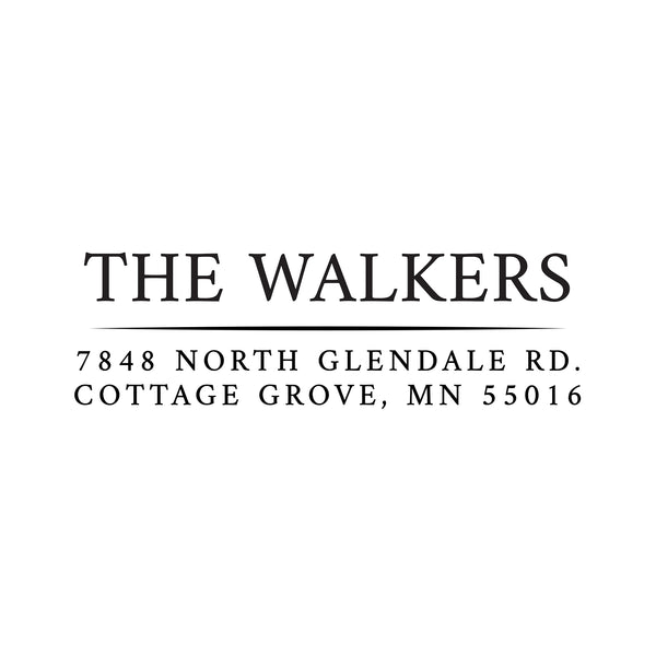 Standard Lined Return Address Stamp - Self-Inking - Modern & Minimal (The Walkers Design)