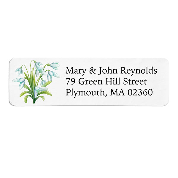 Floral Snowdrop Return Address Label
