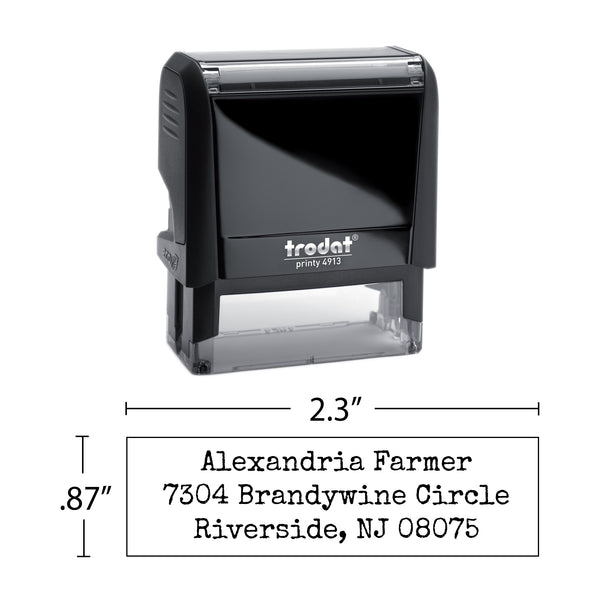 Typewriter Return Address Stamp - Self-Inking - Modern & Minimal (Alexandria Farmer Design)