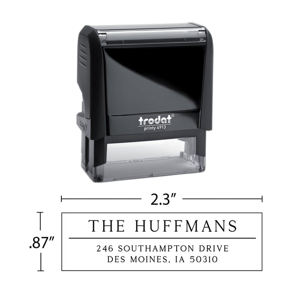 Professional Lined Return Address Stamp - Self-Inking - Modern & Minimal (The Huffmans Design)