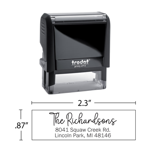 Script Return Address Stamp - Self-Inking - Handwritten & Script (The Richardsons Design)