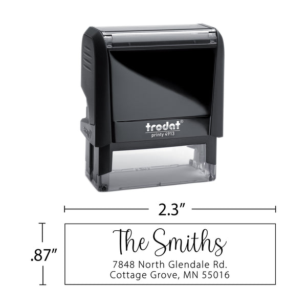 Script Return Address Stamp - Self-Inking - Handwritten & Script (The Smiths Design)