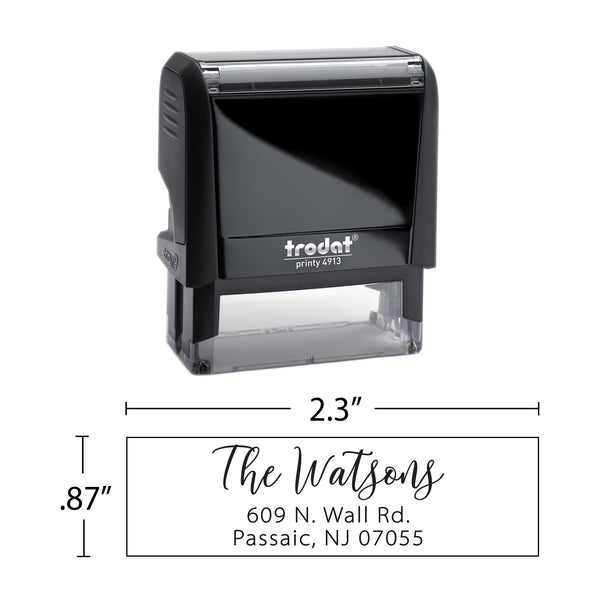 Script Return Address Stamp - Self-Inking - Handwritten & Script (The Watsons Design)