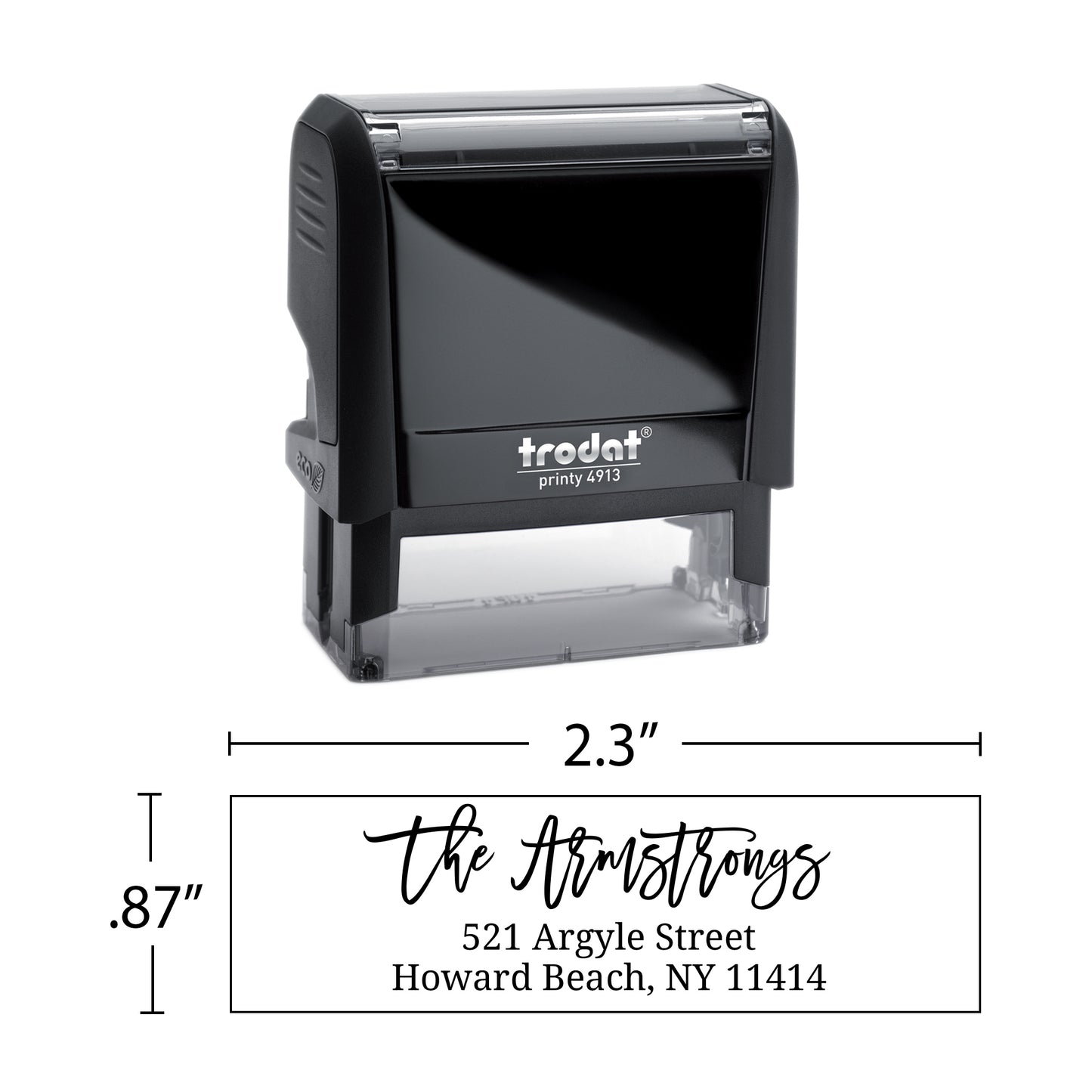 Personalized Return Address Stamp - Self-Inking or Wooden - Handwritten & Script (The Armstrongs Design)