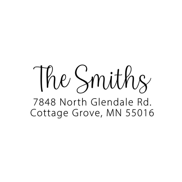 Script Return Address Stamp - Self-Inking - Handwritten & Script (The Smiths Design)