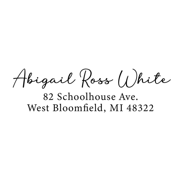 Script Return Address Stamp - Self-Inking - Handwritten & Script (Abigail Ross White Design)