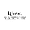 Script Return Address Stamp - Self-Inking - Handwritten & Script (Warren Design)