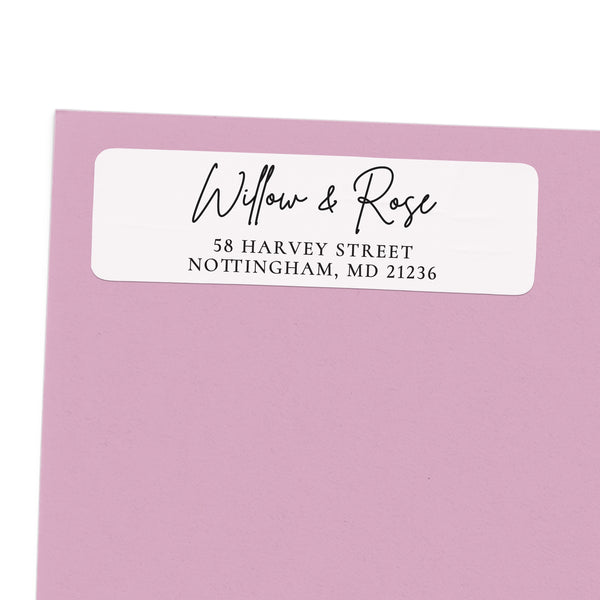 Thin Modern Script Return Address Labels