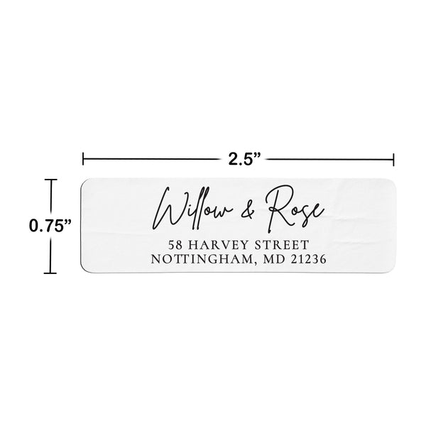 Thin Modern Script Return Address Labels