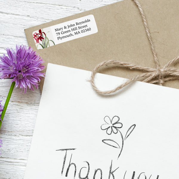 Red Orchid Return Address Label