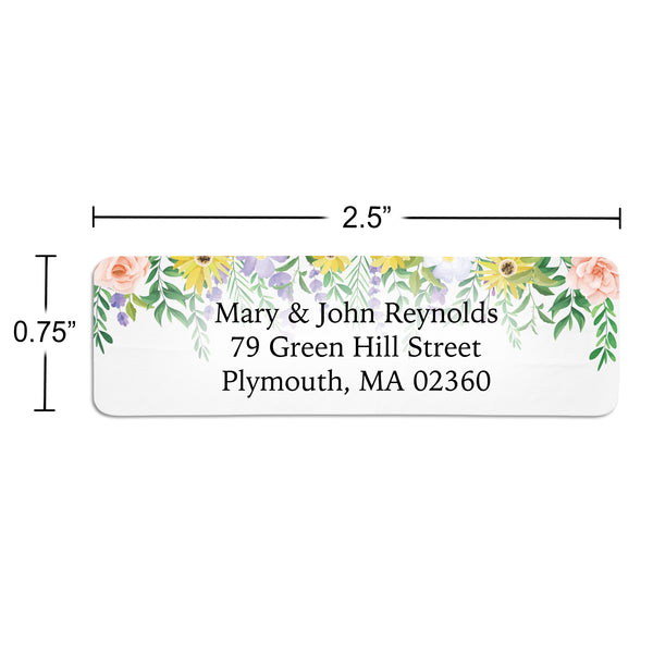 Floral Rain Return Address Label