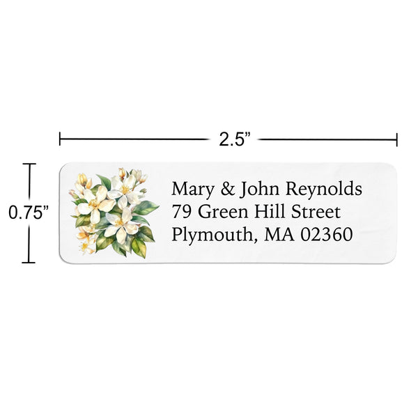White Gardenias Return Address Label
