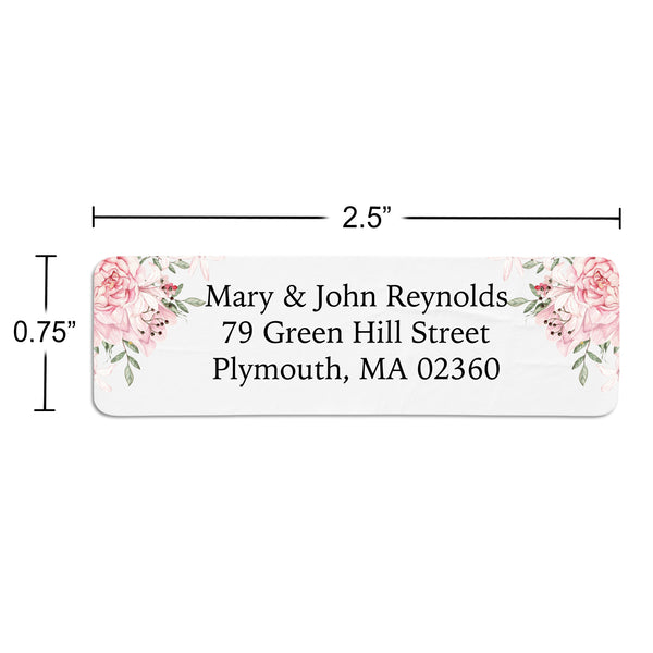 Pink Floral Return Address Label