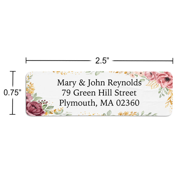 Red & Yellow Floral Border Return Address Label