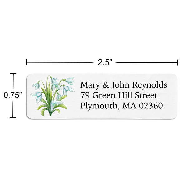 Floral Snowdrop Return Address Label