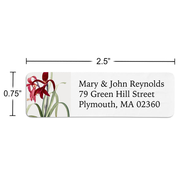 Red Orchid Return Address Label