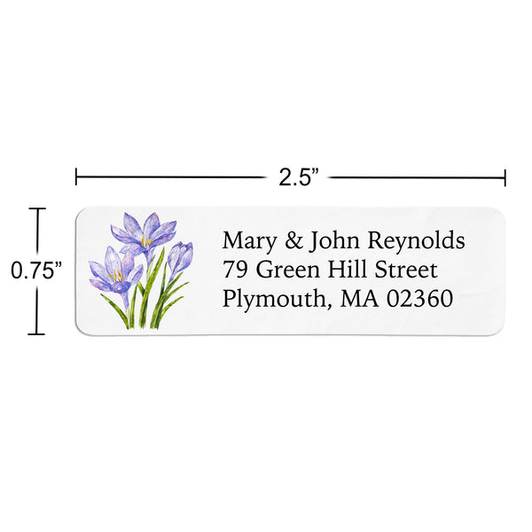 Purple Saffron Flower Return Address Label