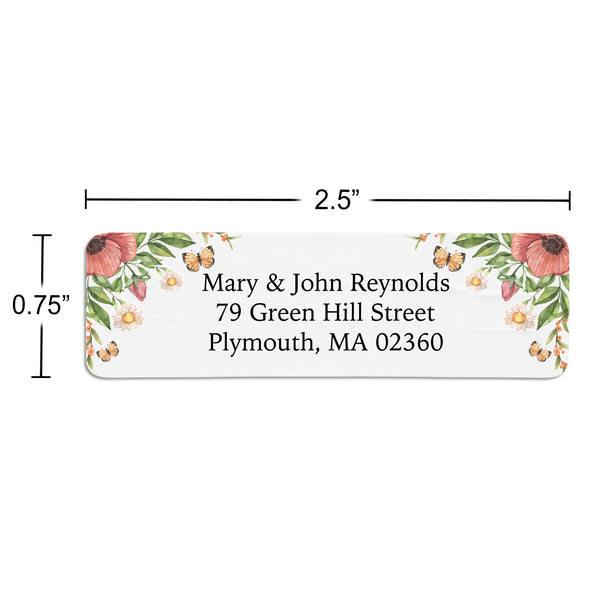 Floral Butterfly Return Address Label