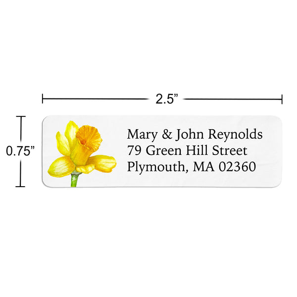Yellow Daffodil Flower Return Address Label