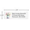 Pink Flowers in Vase Return Address Label