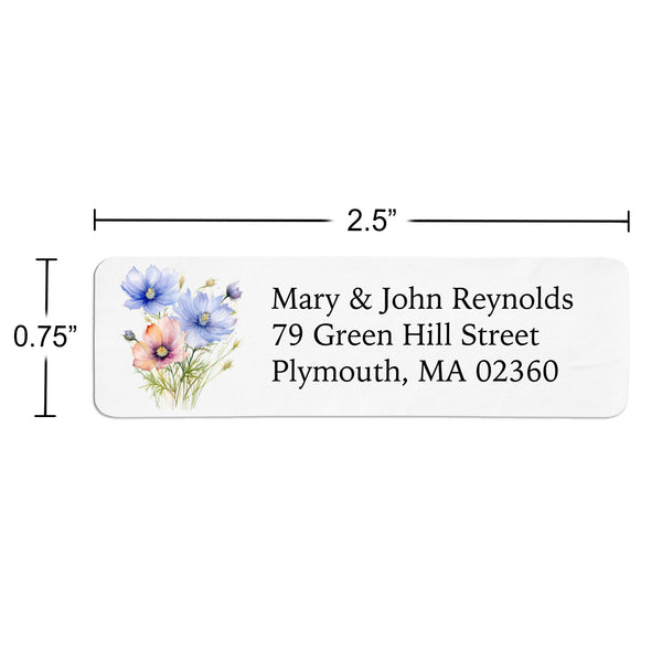Colorful Cosmos Flower Return Address Label