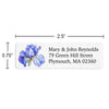 Blue Iris Flower Return Address Label