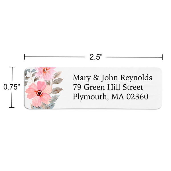 Blush Pink Floral Return Address Label