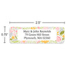 Pink, Yellow & Green Floral Border Return Address Label
