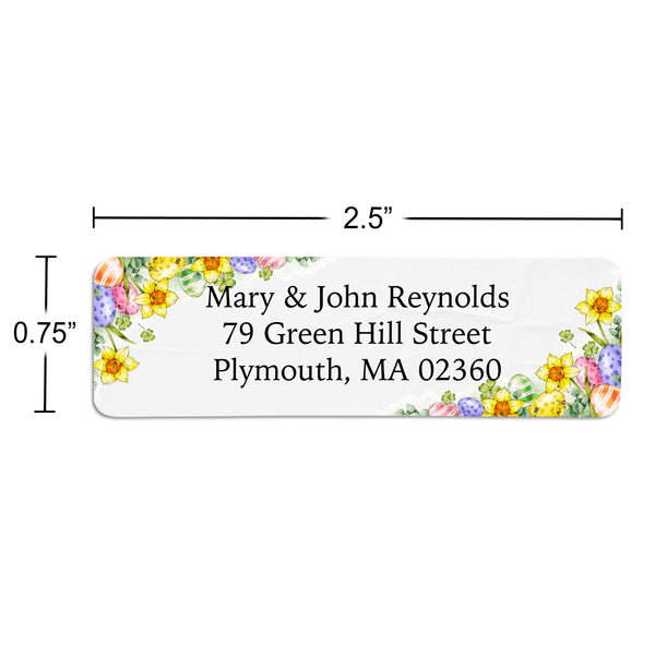 Sunflower Easter Egg Floral Border Return Address Label