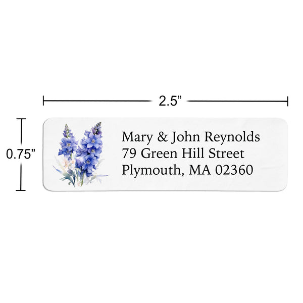 Purple Delphinium Return Address Label