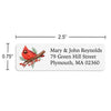 Red Cardinal Bird with Berries Return Address Label