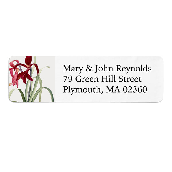Red Orchid Return Address Label