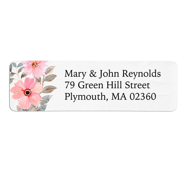 Blush Pink Floral Return Address Label