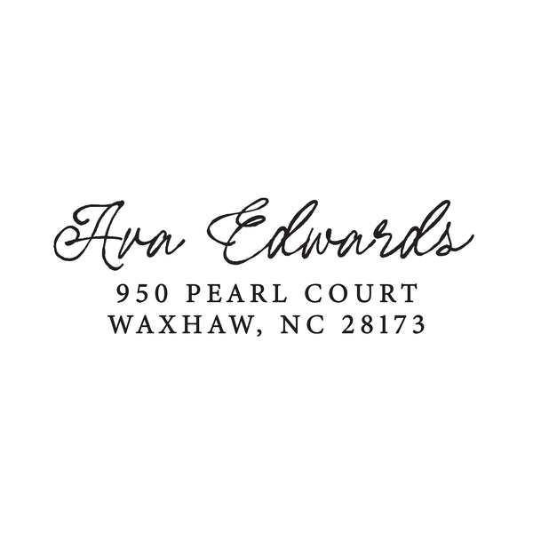 Vintage Script Return Address Stamp - Self-Inking - Handwritten & Script (Ava Edwards Design)