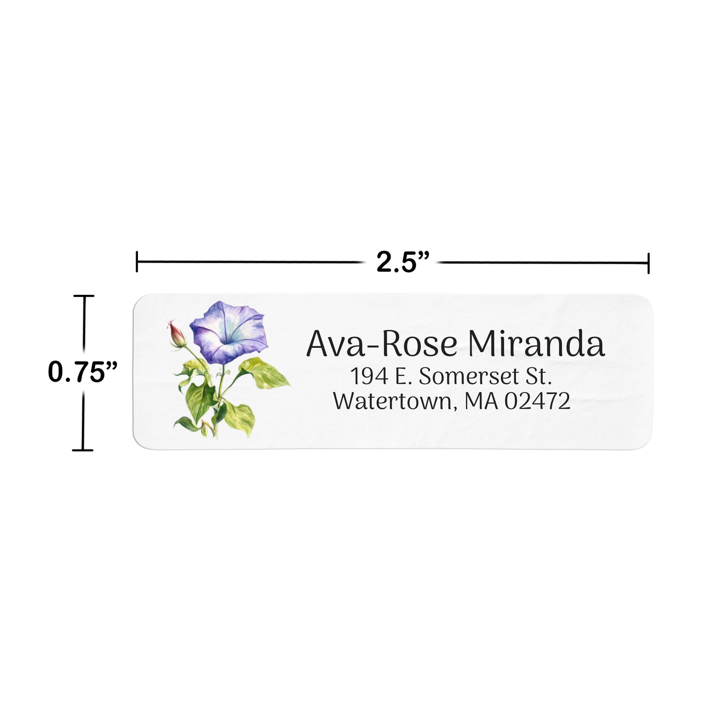 Purple Flower Return Address Label (156 Labels)