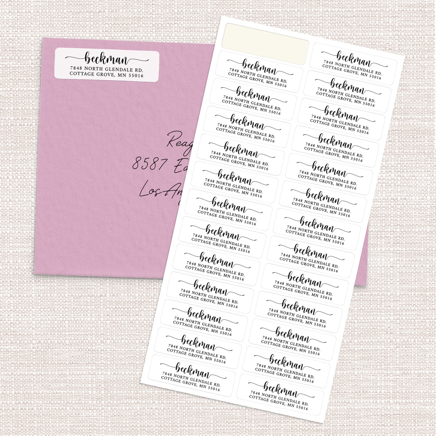 Elegant Flourish Script with Tails Return Address Label (156 Labels)