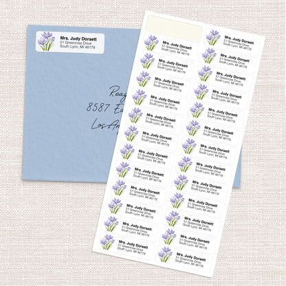 Purple Saffron Flower Return Address Label (156 Labels)
