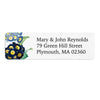 Blue Hydrangea Floral Return Address Label