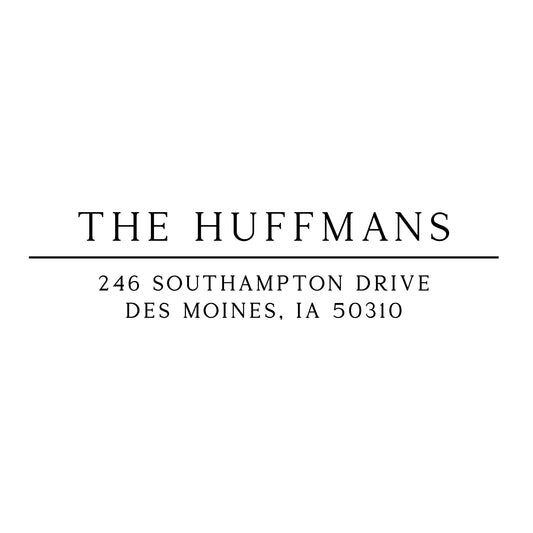 Personalized Return Address Stamp - Self-Inking - Modern & Minimal (The Huffmans Design)